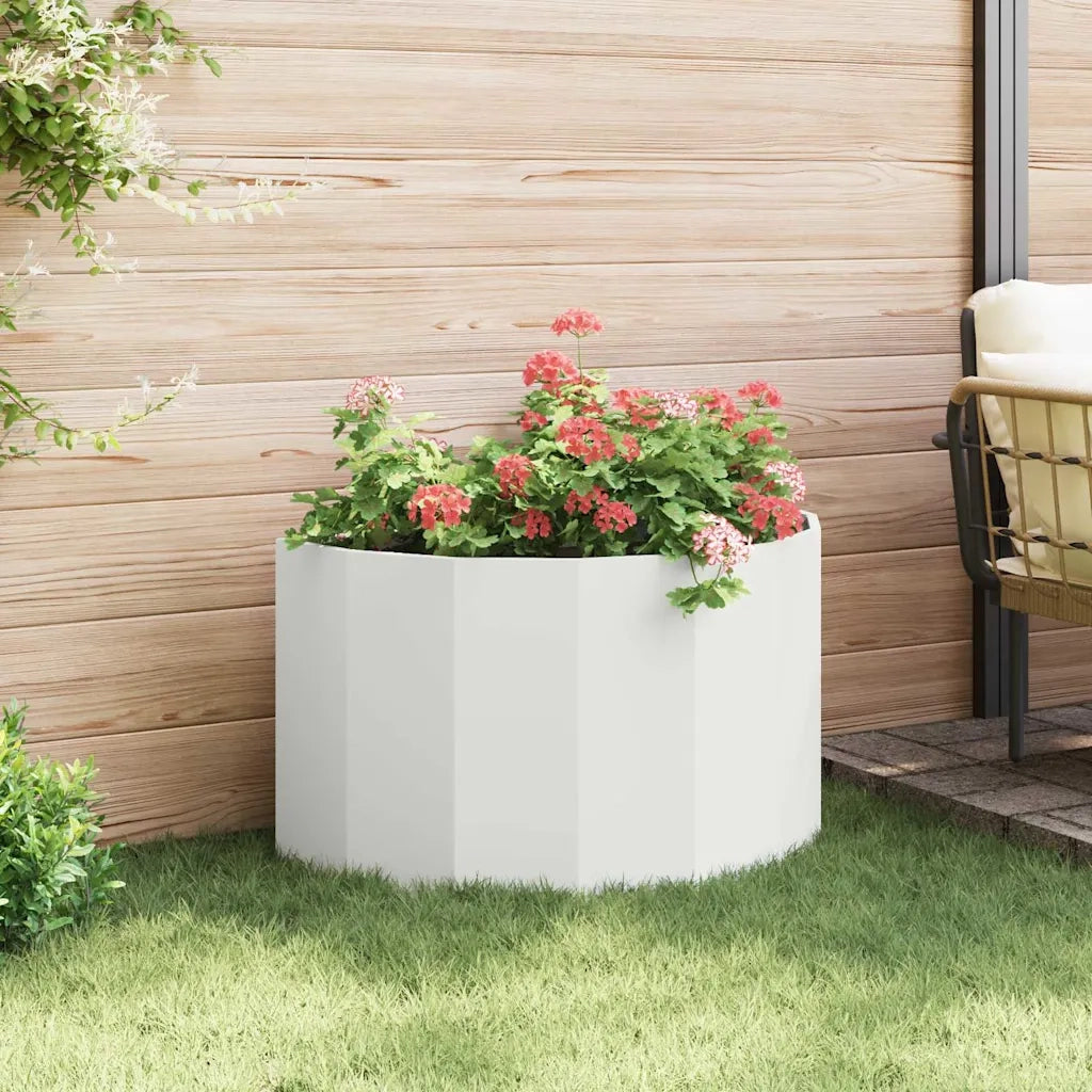 Fioriera | Cassetta per fiori | Vaso Bianco 90 x 45 x 50 cm Acciaio