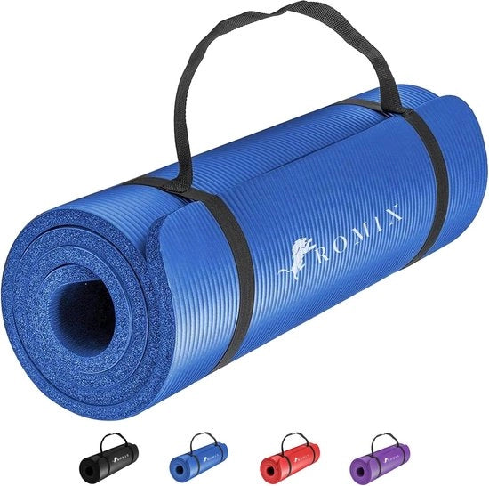 Mat di yoga antiscivolo, 180 cm x 60 cm, 10 mm di spessore, schiuma morbida e ecologica, mat di ginnastica per uomo, donna, pilates, meditazione, allenamento, sport, casa, palestra, esterno.