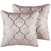 Set di 2 cuscini decorativi motivo quadrifoglio rosa 45 x 45 cm stampa trifoglio marocchino glamour