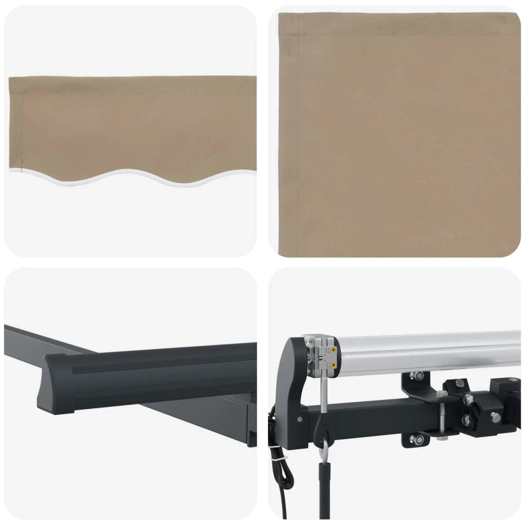 Tenda da Sole | Tenda Retrattile Beige 350 x 200 cm Tessuto