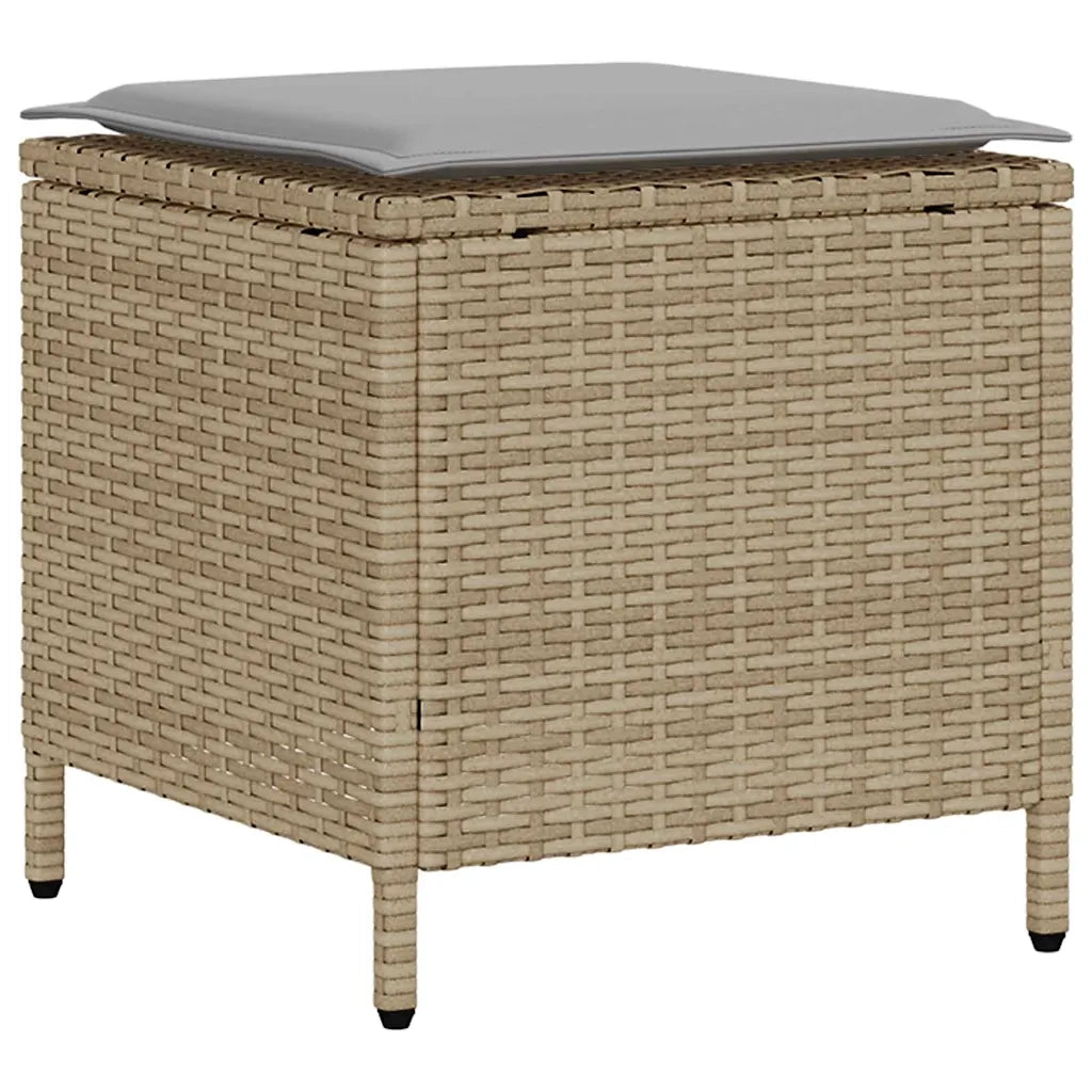 Set Divano da Giardino 4 pz con Cuscini Beige in Polyrattan 4103866