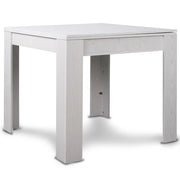 Tavolo da Pranzo Quadrato 90x90cm Allungabile a 180cm Apertura a Libro Bianco
