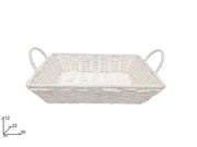 Cesta Rettangolare Regalo Festività Natale Pasqua Bianca 30 x 22 cm