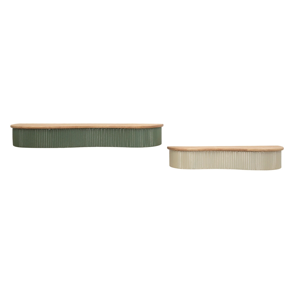 Fabalela, Mensola 2 Ripiani, 15x20x89h cm Verde