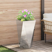 Fioriera-Vaso-Contenitore per Piante Argento 40 x 40 x 75 cm Acciaio inossidabile