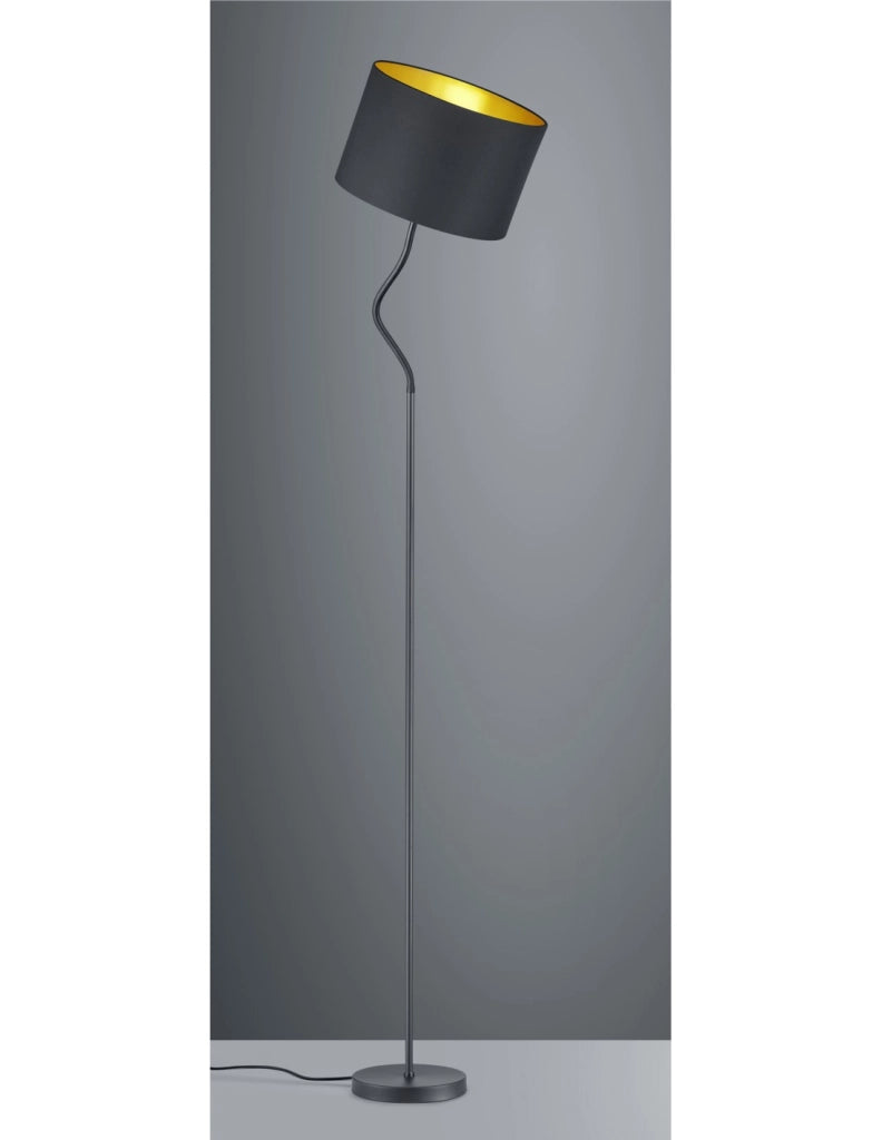 Piantana Hostel Metallo Nero-Oro Paralume Orientabile H156 cm Trio Lighting