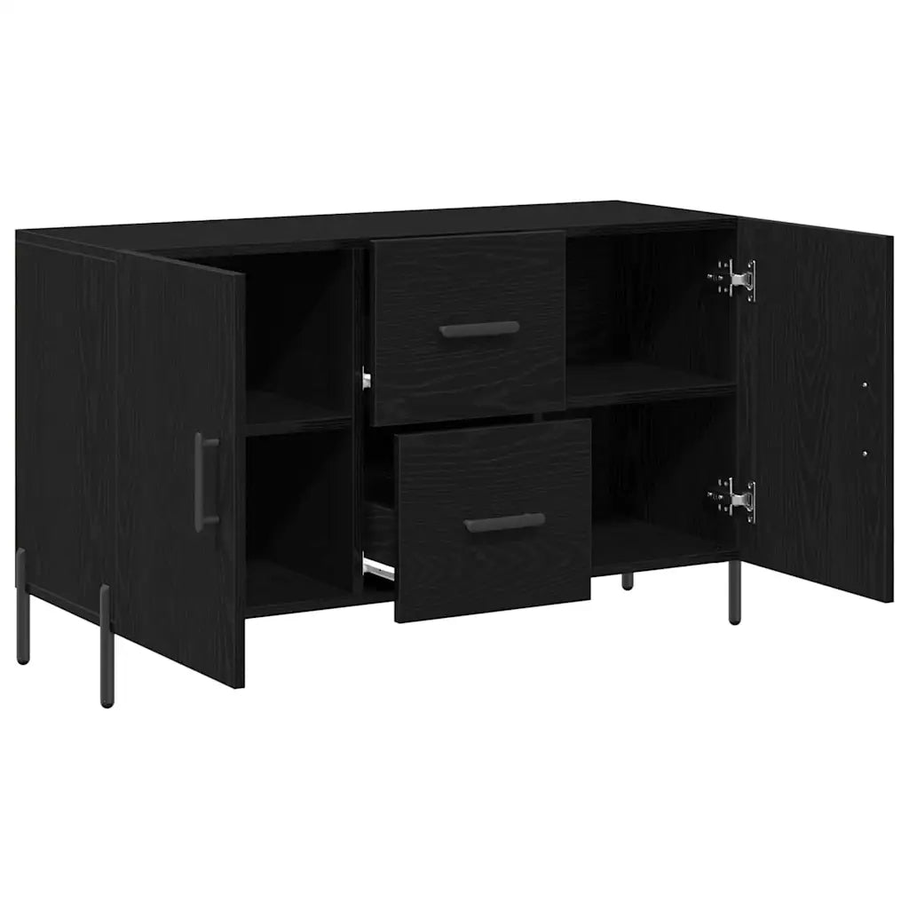 Credenza Rovere Nero 100 x 36 x 60 cm Legno multistrato 862958