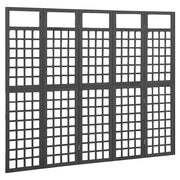 Divisorio a 5 Pannelli Legno Massello di Abete Nero 161x180 cm 316484