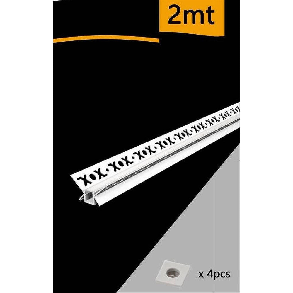 Trade Shop - Profilo In Alluminio 2 Mt Cartongesso Angolo Interno Strip Led Strisce Al-26 -