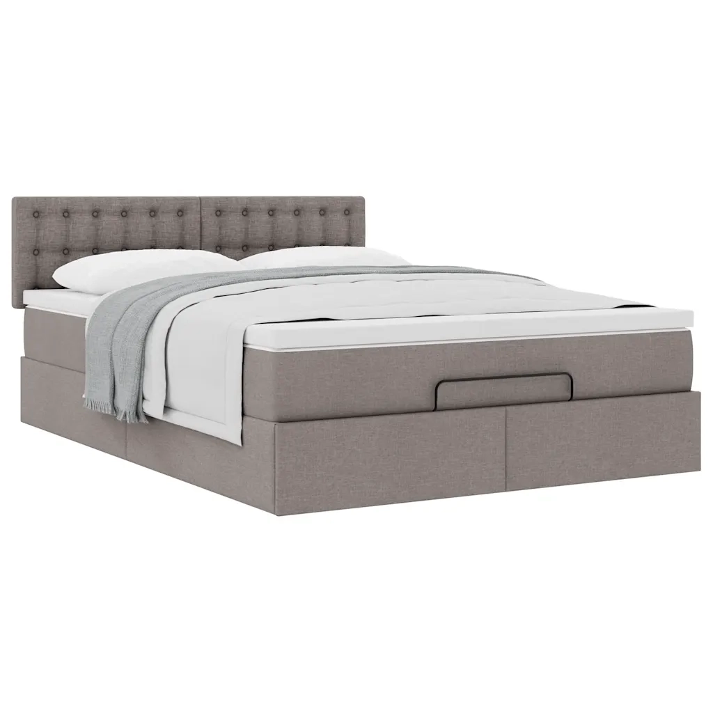 Pouf Letto con Materasso Tortora 140x200 cm in Tessuto 3311633