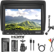 Monitor da Campo da 7 Pollici con Ingresso HDMI, 1080p, Design Spigoloso e Batteria da 2600mAh per Fotocamere DSLR e Produzione Video
