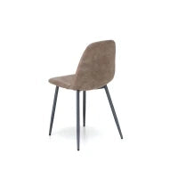 E-STYLO Sedia in similpelle tortora con gambe in metallo antracite, imbottita, 44cm X 50cm H. 84cm.