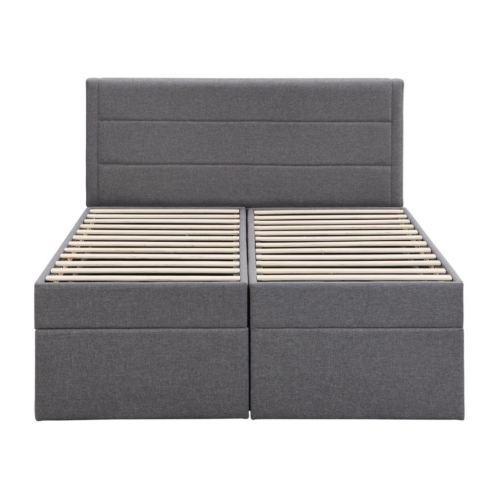 LETTO Contenitore 140x200 cm Grigio in legno e MDF