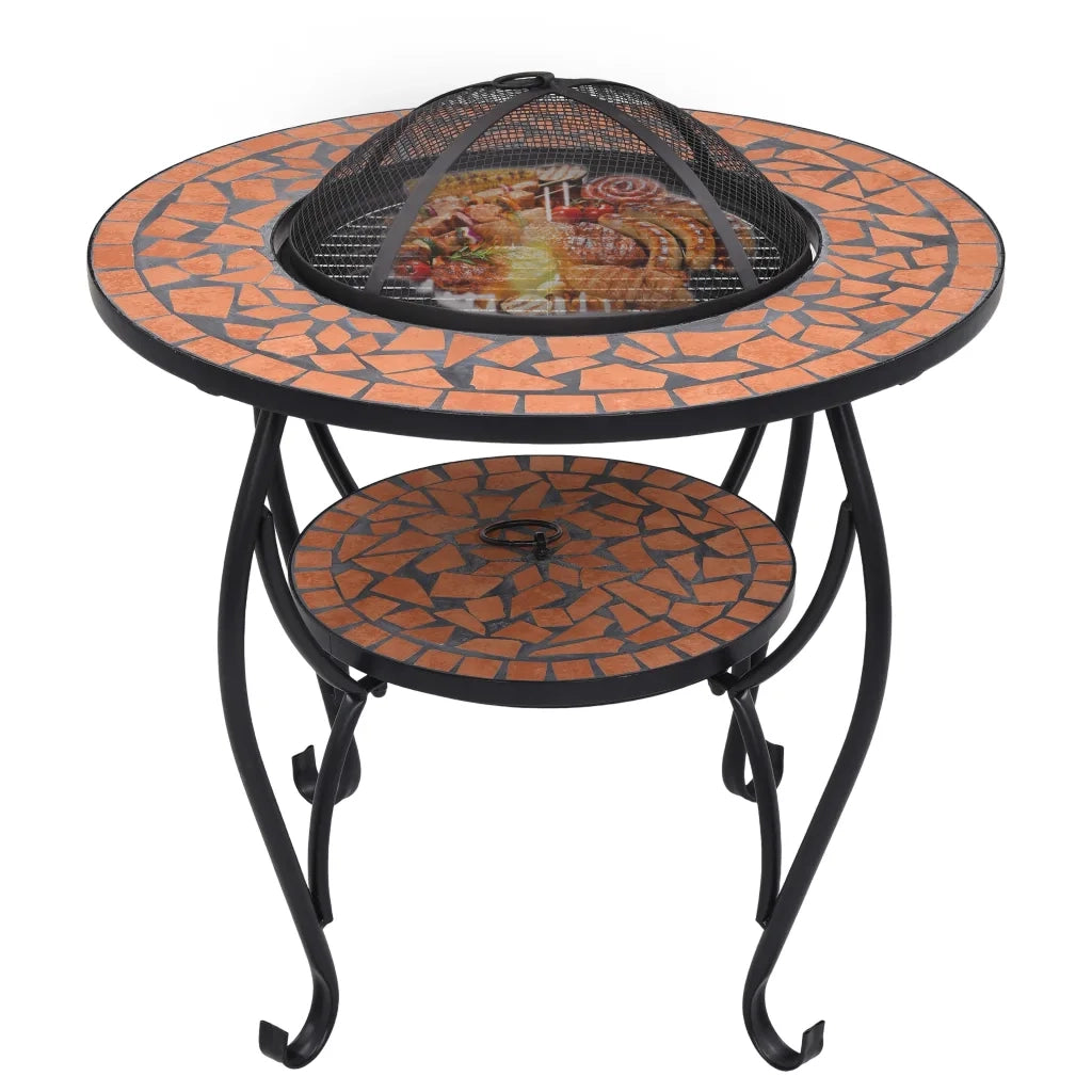 Tavolo con Braciere a Mosaico Terracotta 68 cm in Ceramica CFW3281738