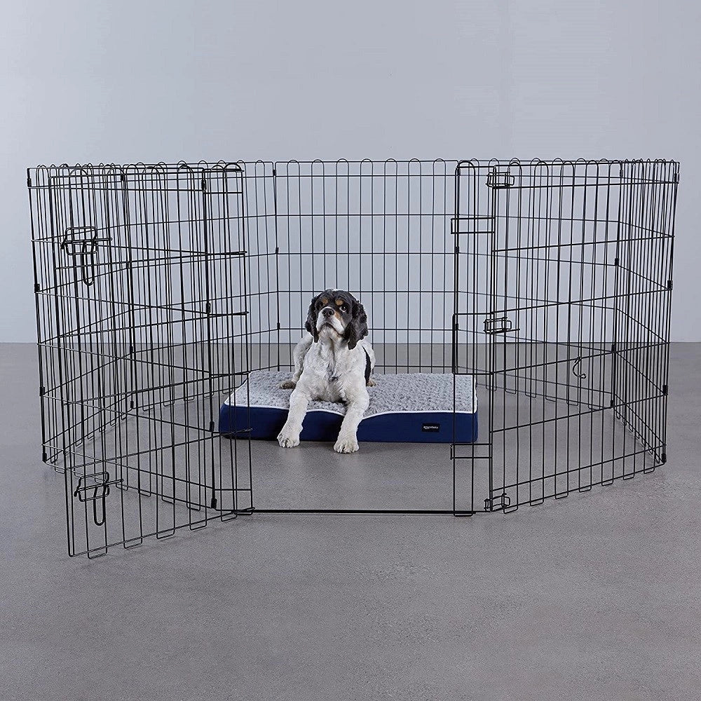 Trade Shop - Recinzione In Metallo Per Cani Pieghevole Per Esercizio 152,4 X 152,4 X 76,2 Cm -