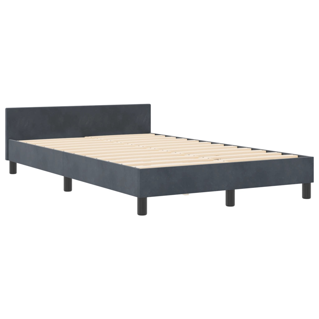 Letto Grigio Scuro 120x190 cm Velluto