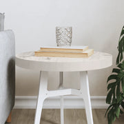 Piano Tavolo Rotondo Bianco Ã˜40x3 cm in Legno Massello di Pinocod mxl 107110