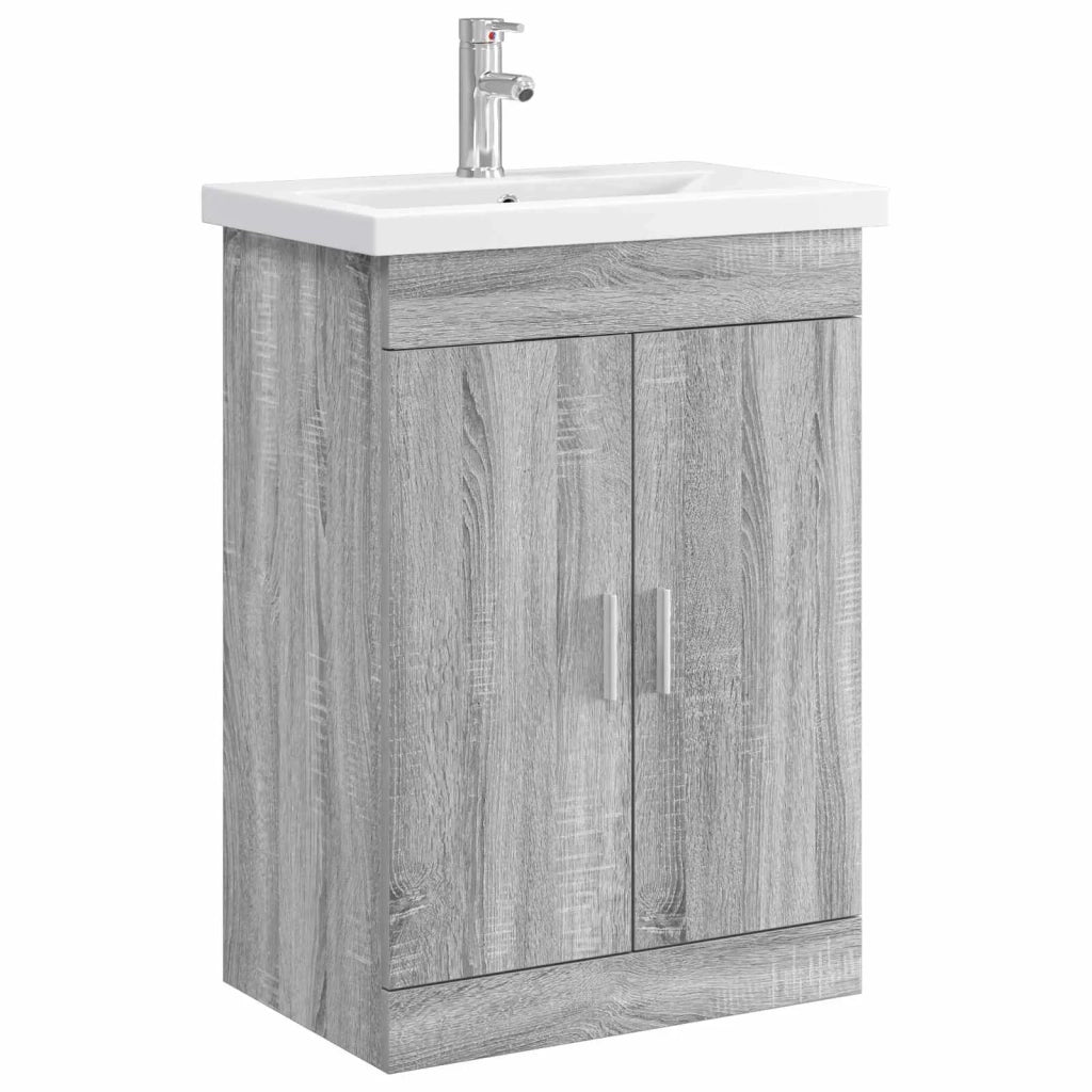 Set di mobili per il bagno Sonoma grigio 61 x 40 x 84,5 cm 3404355