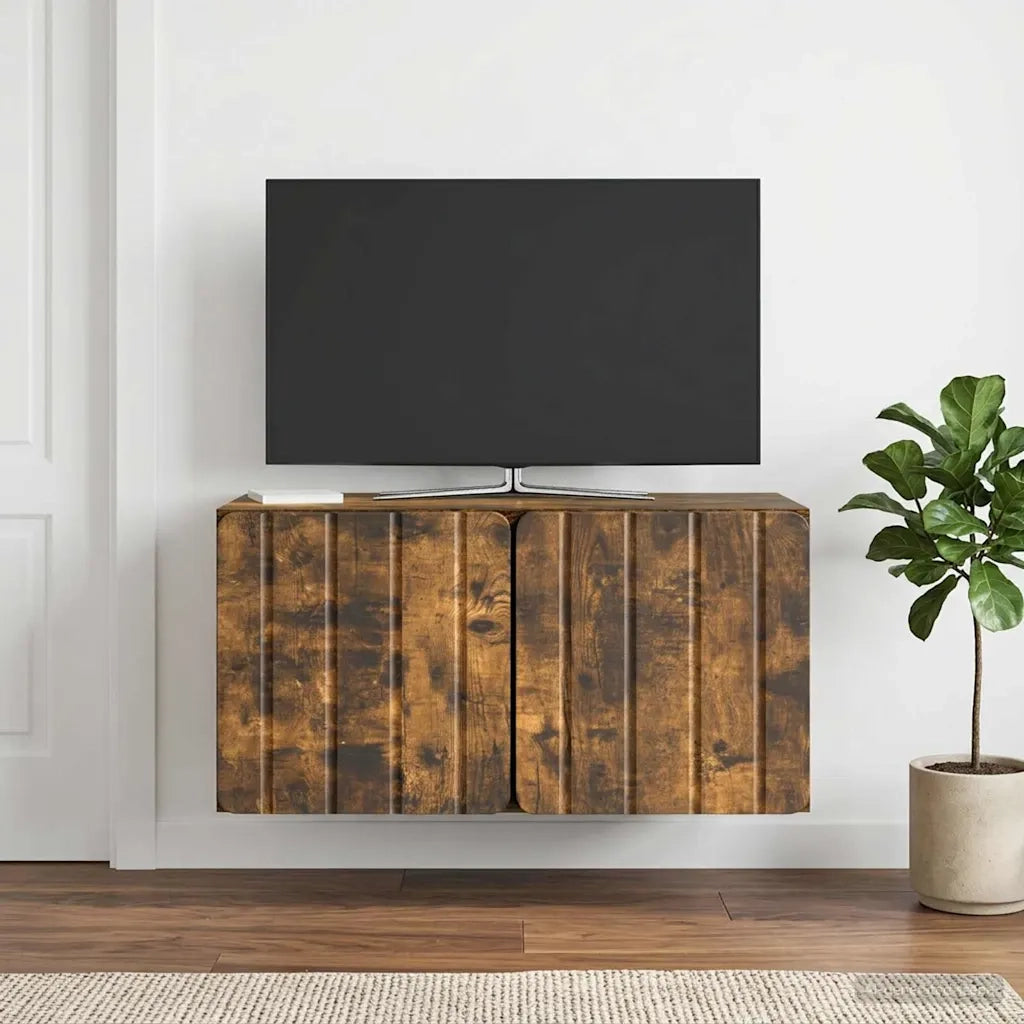 Mobile Porta TV da Muro Rovere Fumo 59,5 x 31 x 30 cm 898370