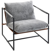 Poltrona imbottita in velluto ¨C zephmum ¨C grigio 77x91x80