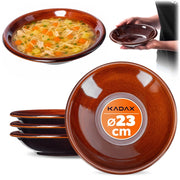 Set di 4 piatti piani profondi KADAX da 23 cm in gres ceramico.