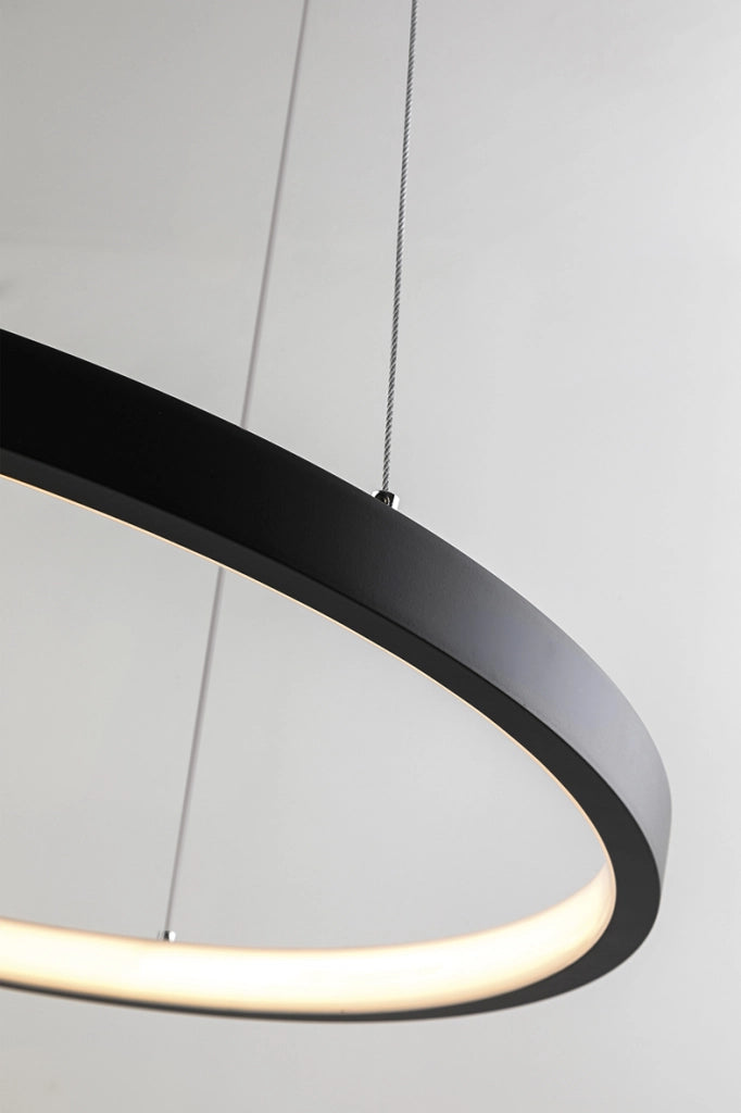 ZERUM Sospensione LED 25W 3000K Bianco - Lampada Anello in Alluminio IP20 Design Minimale per Ambienti Moderni - Rossini Group