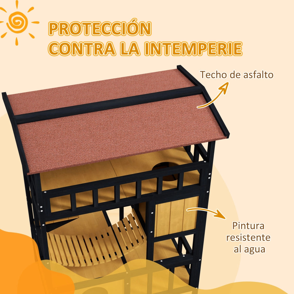 Casa per Gatti 4 Livelli ¨C Zephmum ¨C Grigio 84x60x116 cm