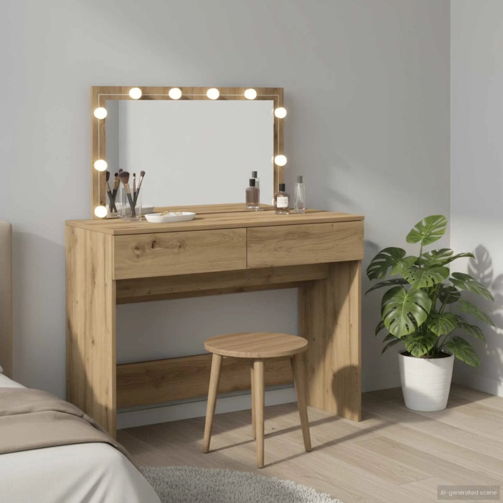 Toeletta | Tavolo da Trucco Rovere artigianale 100 x 40 x 120 cm