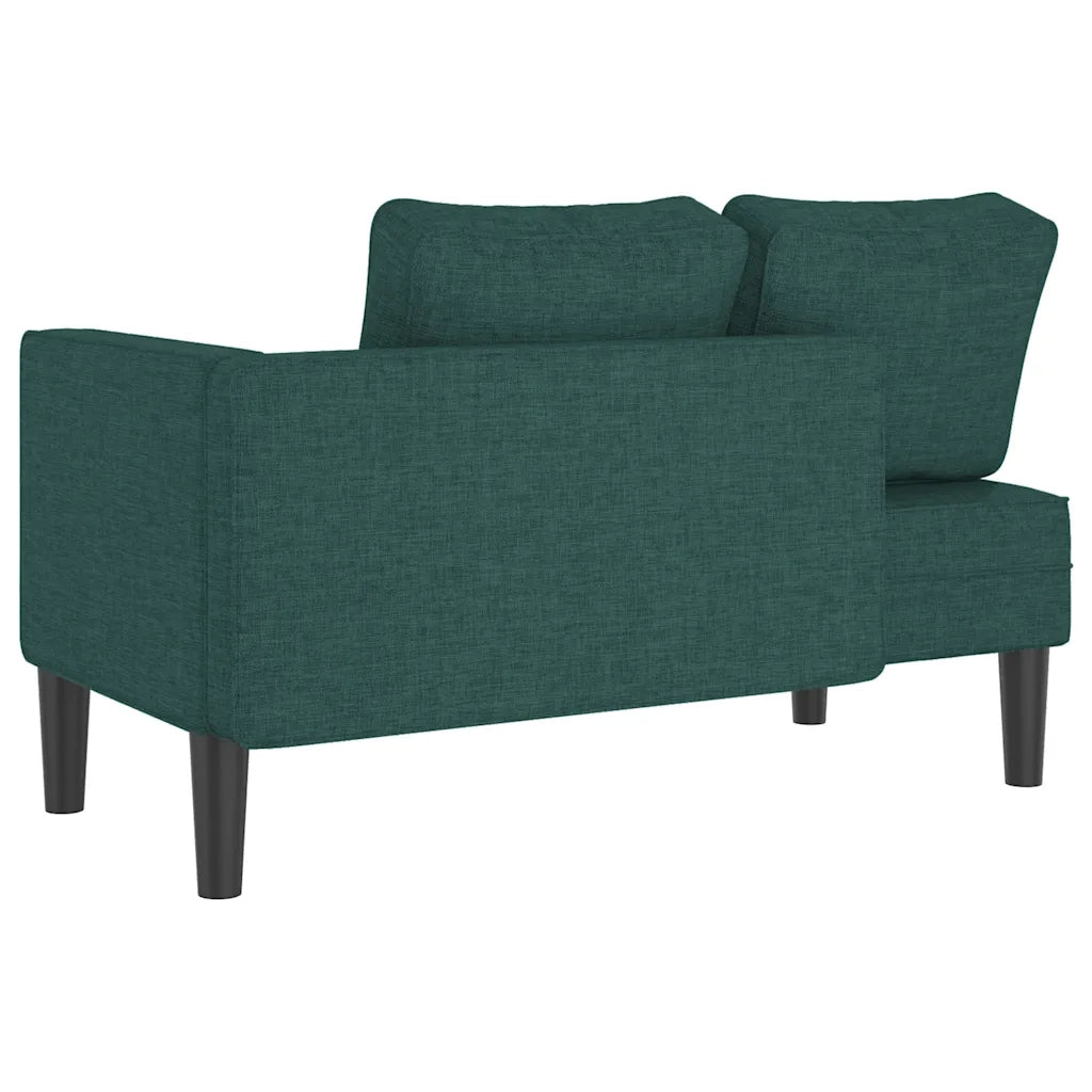 Chaise Longue con Cuscini Verde Scuro in Tessuto CFW2619087