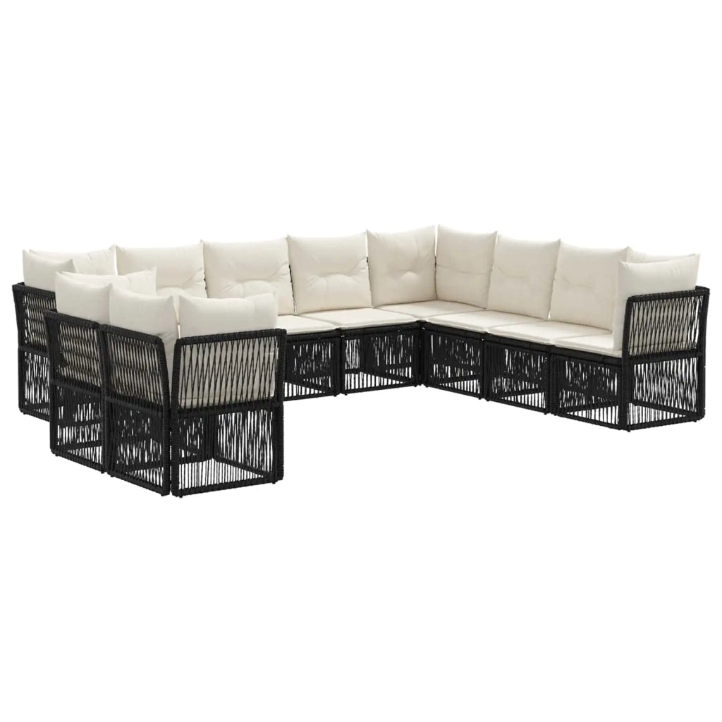 Set Divano da Giardino 10 pcs Nero polyrattan 3434269