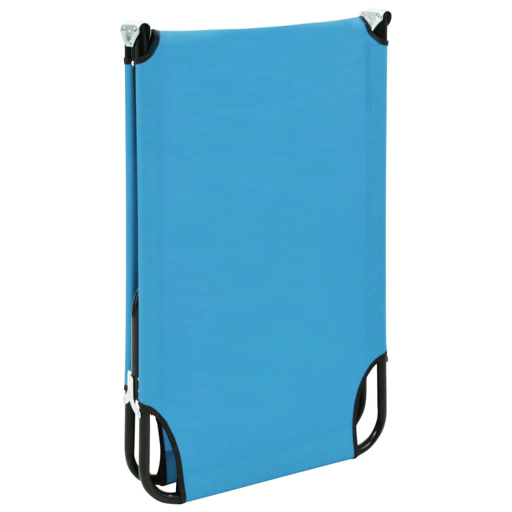Lettino da campeggio pieghevole mobili da esterno acciaio blu turchese 02_0012795