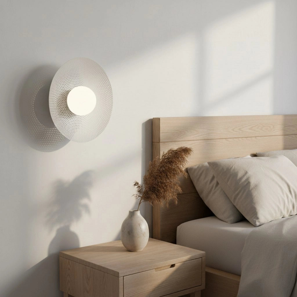 Lampada da parete Vibez in acciaio bianco