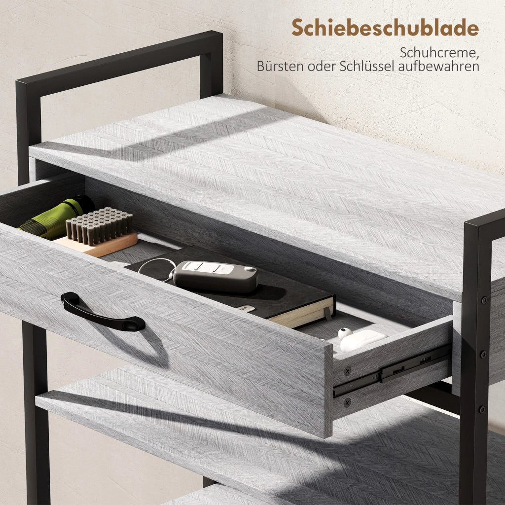 Scarpiera 4 Ripiani ¨C Zephmum ¨C Grigio Metallo 9 Paia
