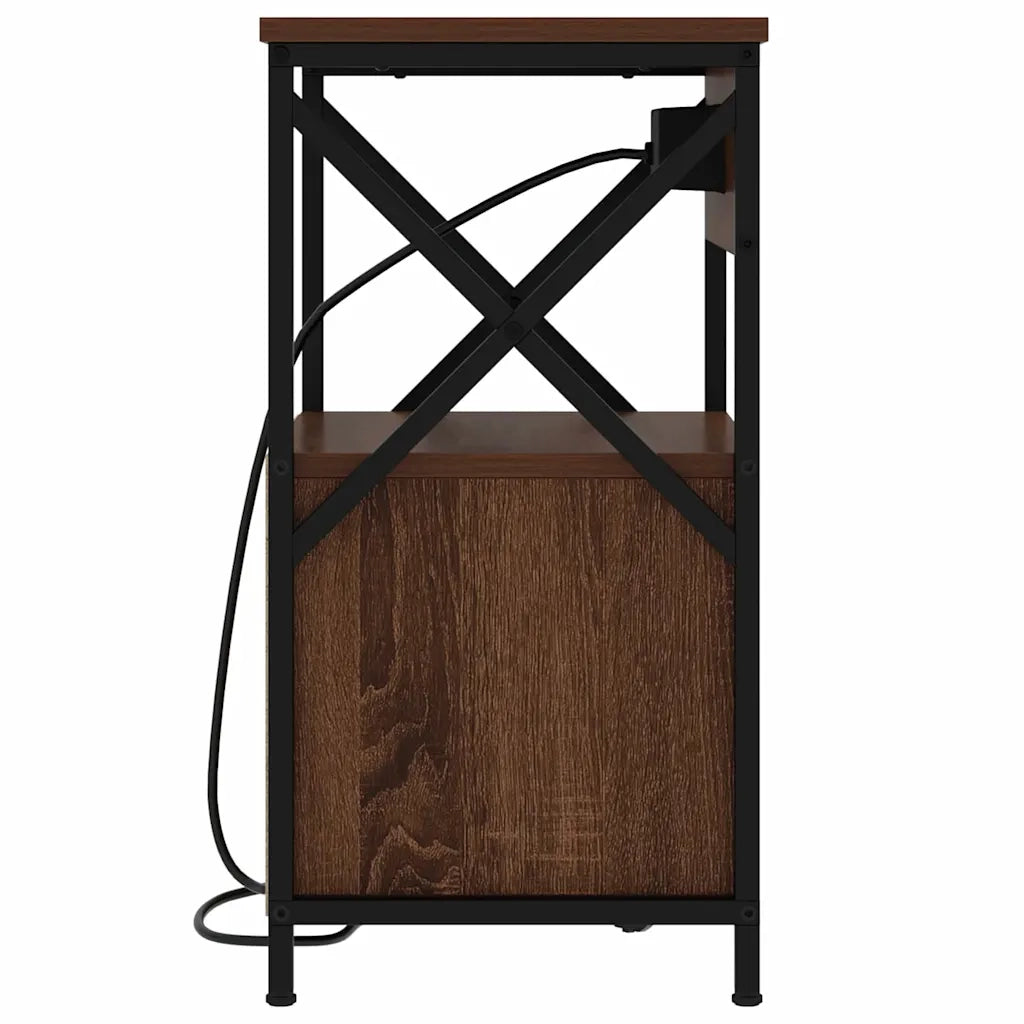 Armadio da Notte con cassetto Rovere Marrone 40 x 31 x 60 cm 859468