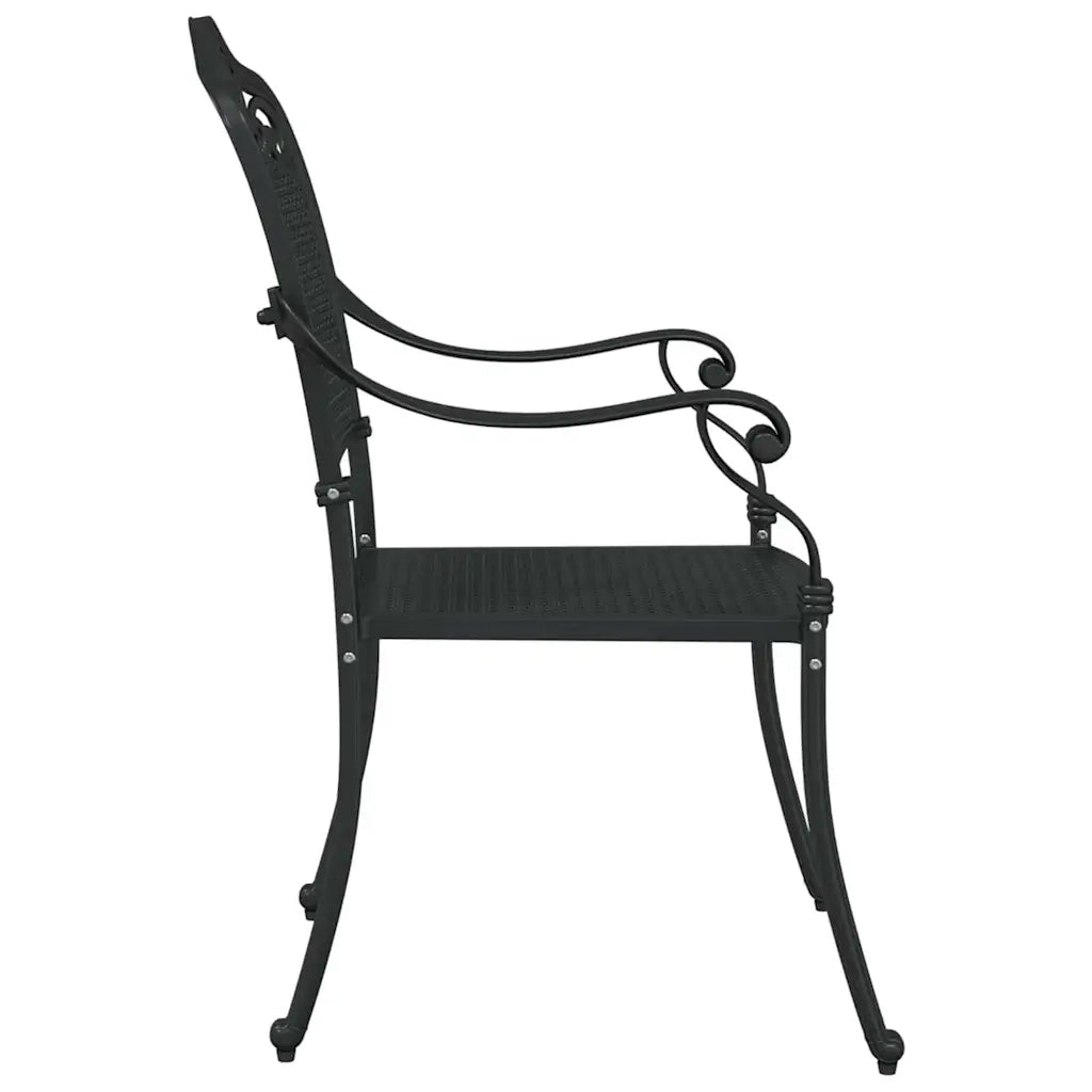 Sedia da Giardino 2 pz | Sedie da Esterno Nero 55 x 55 x 92,5cm Alluminio