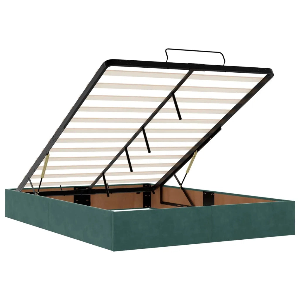 Letto ottomano con materasso Verde Scuro 160 x 200 cm Velluto 3456570