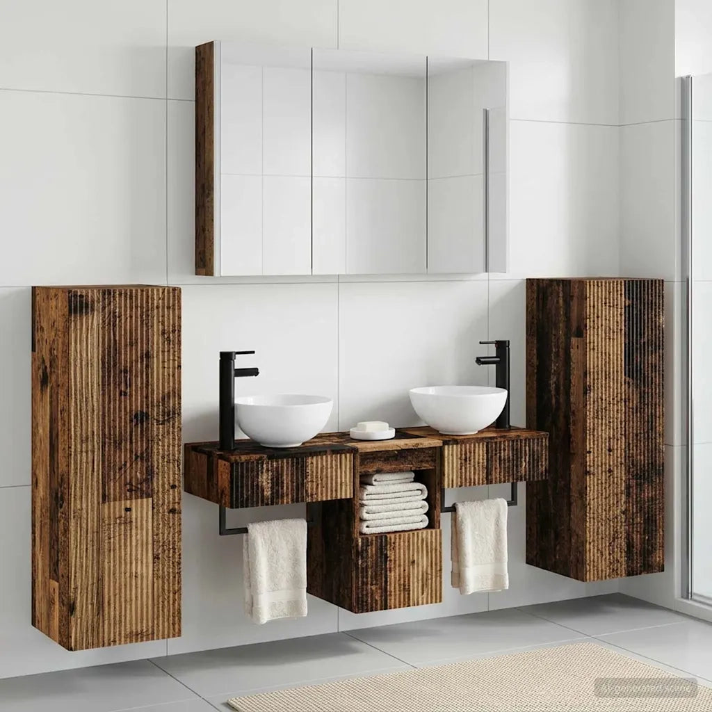 Set di mobili per il bagno 6 pcs Legno antico 3407125