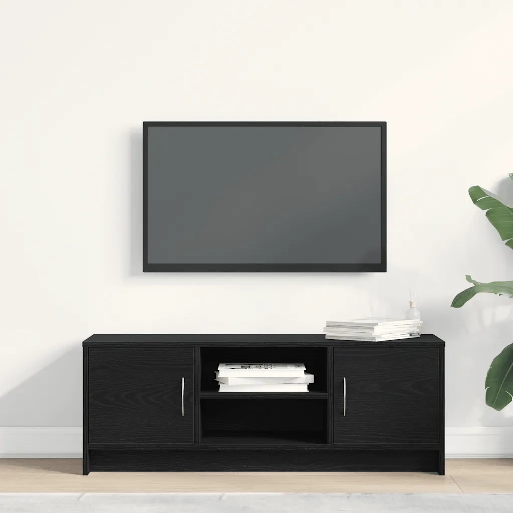Mobile Porta TV Rovere Nero 102x30x37,5 cm Legno Multistrato 862411