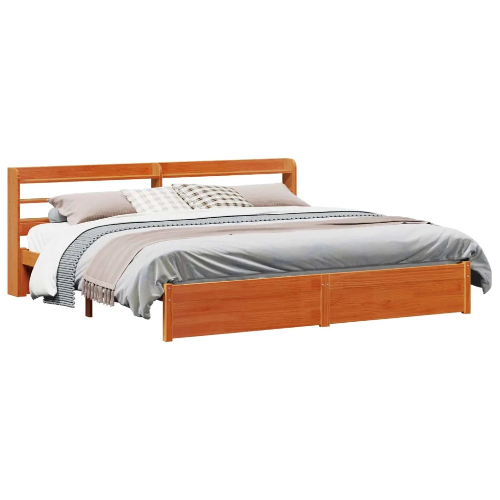 Struttura del letto 2 pcs Marrone cerato Legno di Pino Massello 3422710