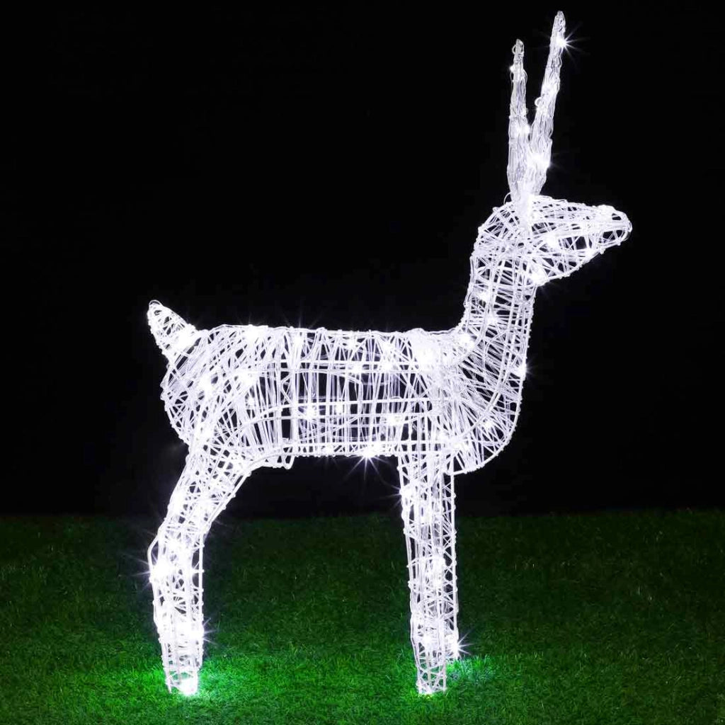 Renna Natalizia Luminosa per Esterno 80 LED Bianco Freddo Addobbi 3D Natale