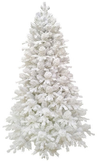 Albero di Natale Artificiale 210 cm 56 Rami  Bianco Floccato del Gargano