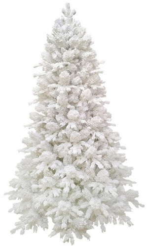 Albero di Natale Artificiale 210 cm 56 Rami  Bianco Floccato del Gargano