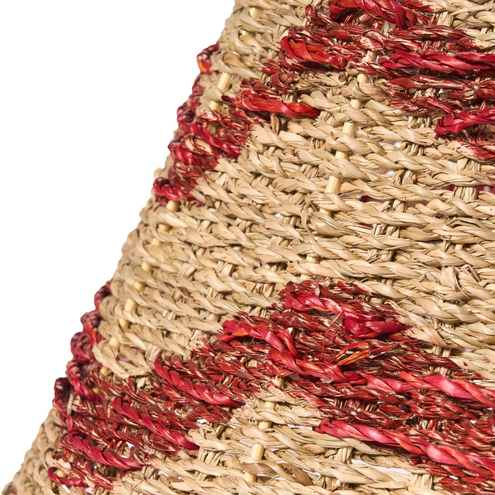 Collare per albero di Natale in alghe marine ⌀ 51 cm Accessori rotondi fatti a mano Rosso e naturale