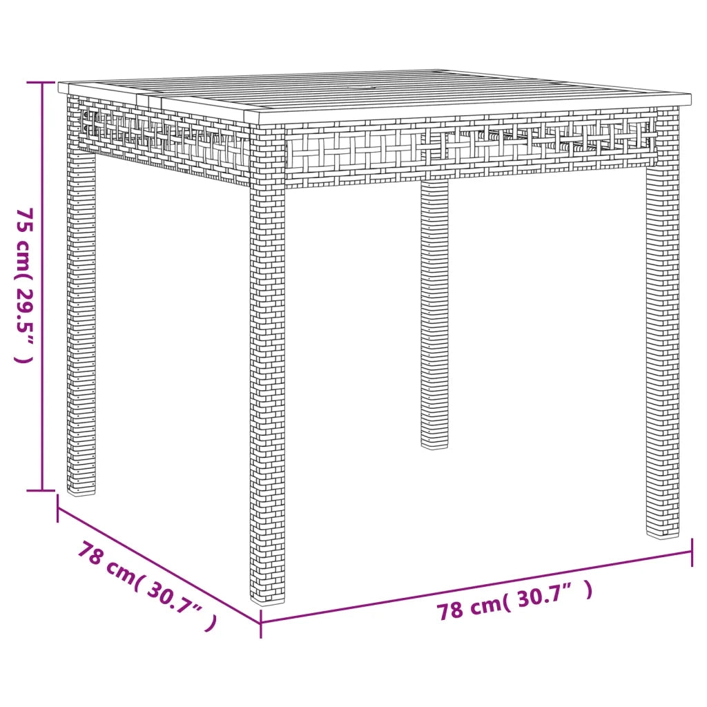 Set da Pranzo da Giardino 5 pz con Cuscini in Polyrattan Grigio 3213570