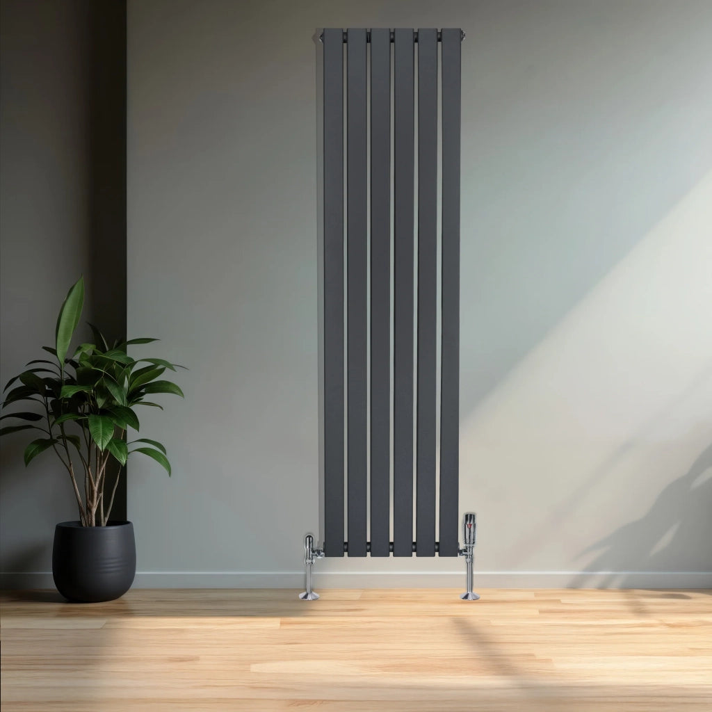 Radiatore Verticale Design Piatto Colonna Singola Antracite 1600x420 mm