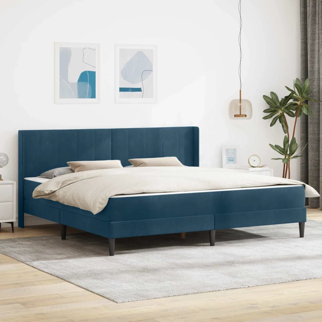 Struttura letto con materasso Blu 180 x 200 cm Velluto 3414884