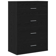 Credenza | Madia | Buffet da pranzo | Armadio da pranzo Rovere Nero 60 x 31 x 84 cm Legno multistrato
