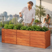 Rusty Raised Bed 240x80x77 Cm Corten Steel