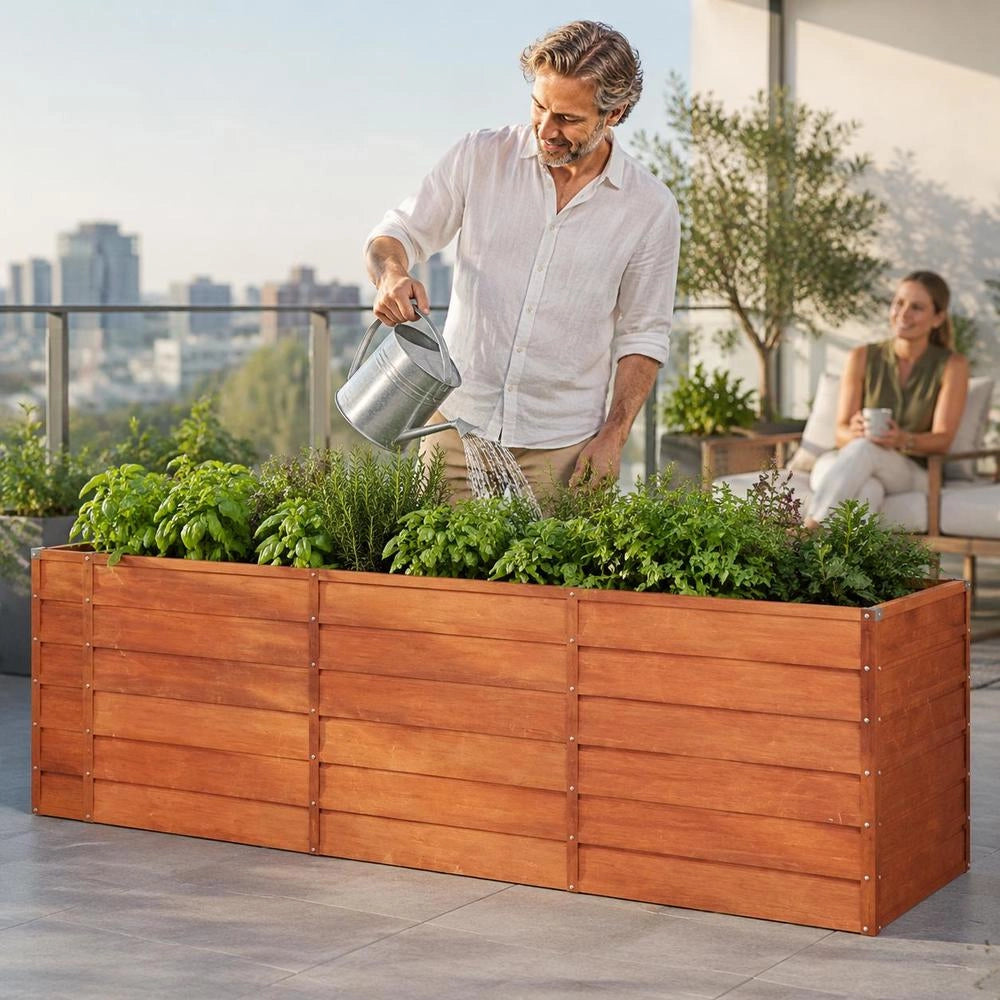 Rusty Raised Bed 240x80x77 Cm Corten Steel