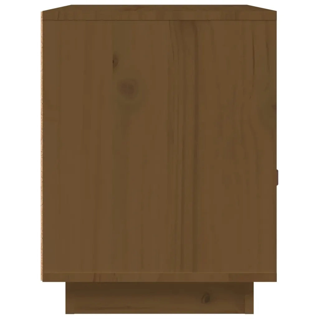 Comodino-Tavolino da notte Marrone Ambrato 40x34x45 cm in Legno Massello di Pino 869381